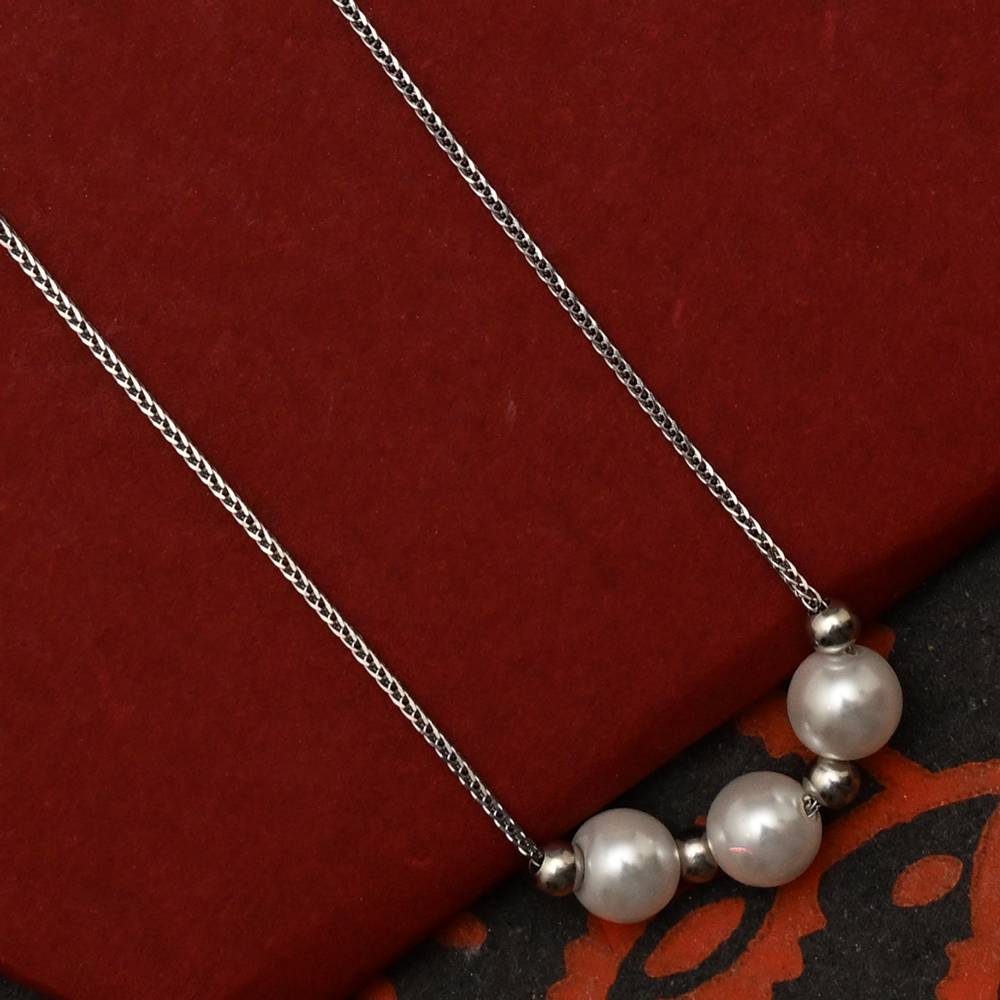 925 Pure Silver Pearl Chain Pendant-Cp1042 : CP1042