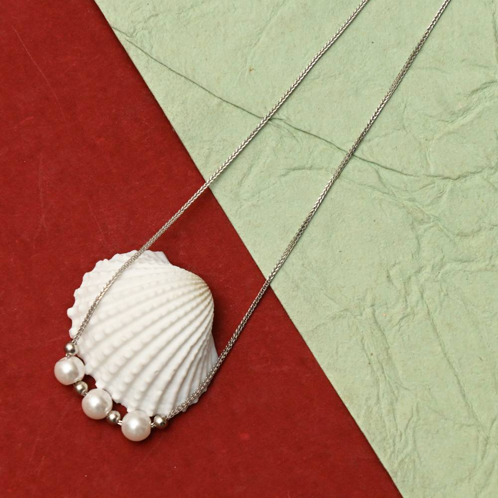 925 Pure Silver Pearl Chain Pendant-Cp1042 : CP1042