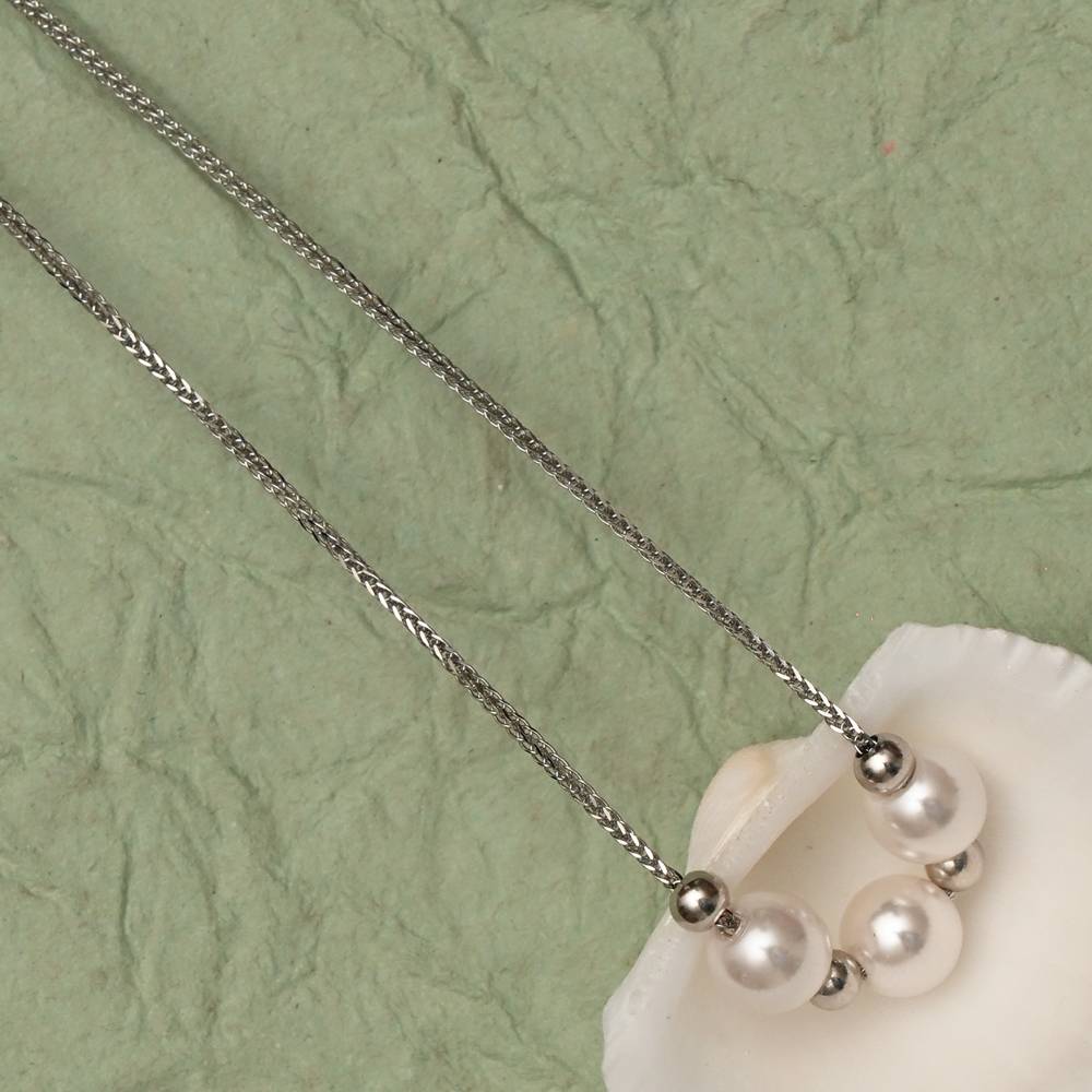 925 Pure Silver Pearl Chain Pendant-Cp1042 : CP1042