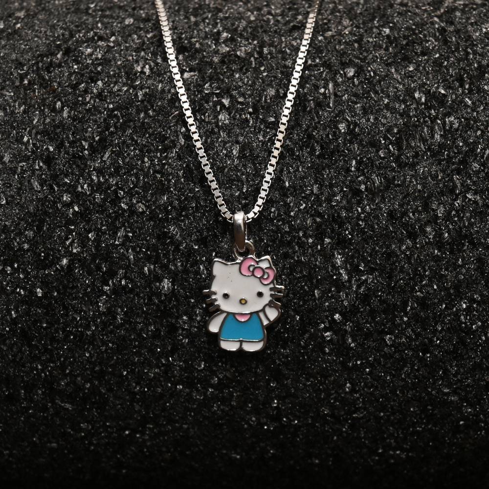 925 Pure Silver Hello Kitty Inspired Chain Pendant Set-Cps1028 : CPS1028