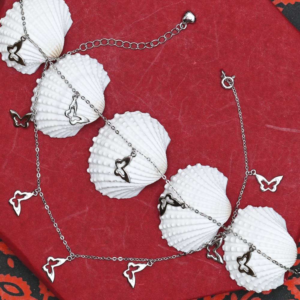 925 Pure Silver Multiple Charm Anklets -Ak1038 : AK1038