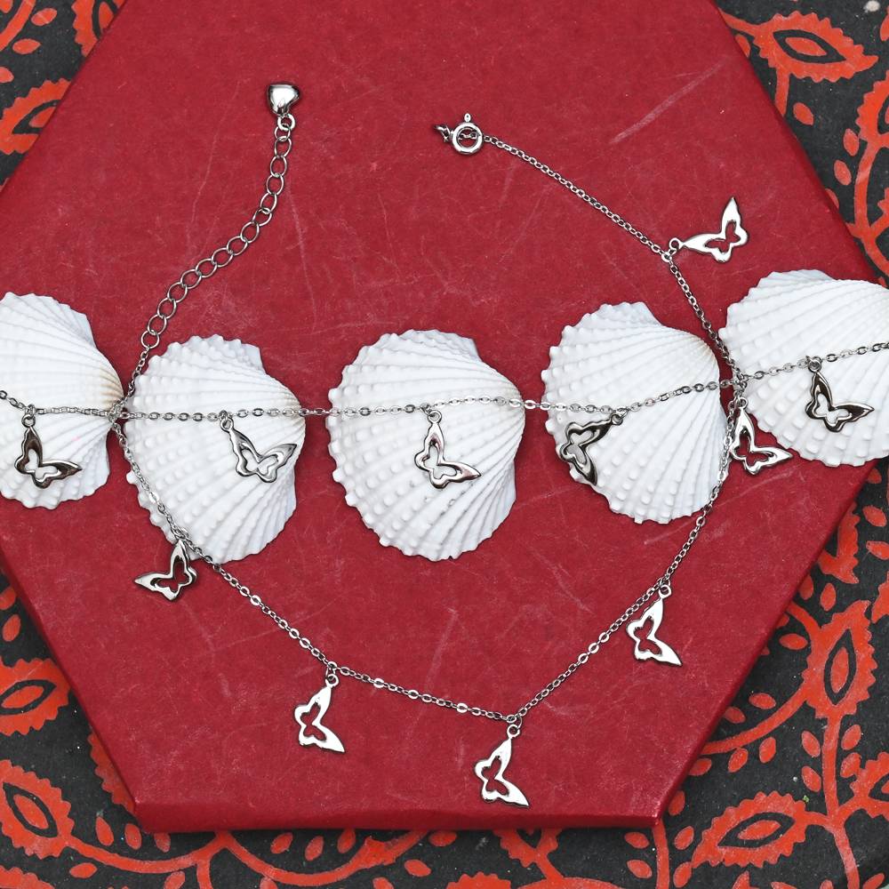 925 Pure Silver Multiple Charm Anklets -Ak1038 : AK1038