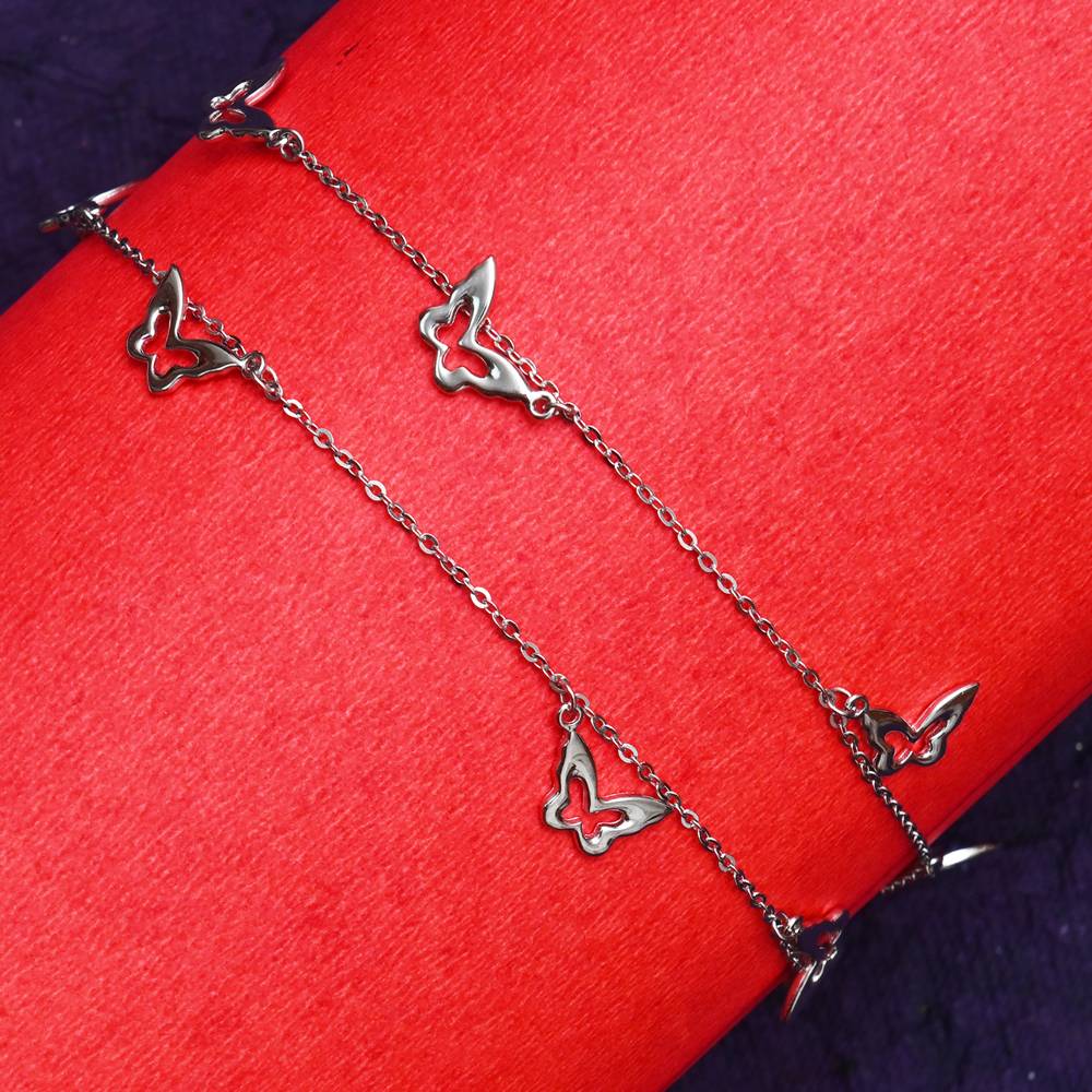 925 Pure Silver Multiple Charm Anklets -Ak1038 : AK1038