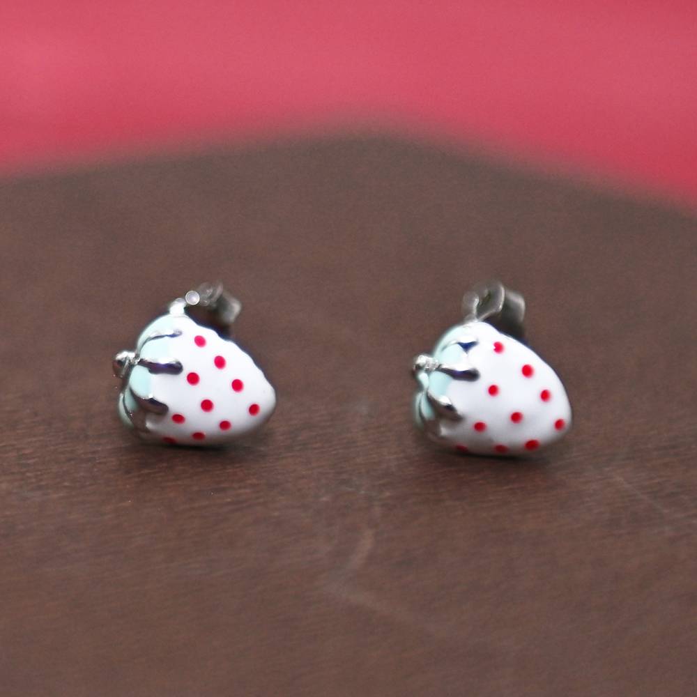 925 Pure Silver Strawberry Inspired Stud Earrings : TWP1292
