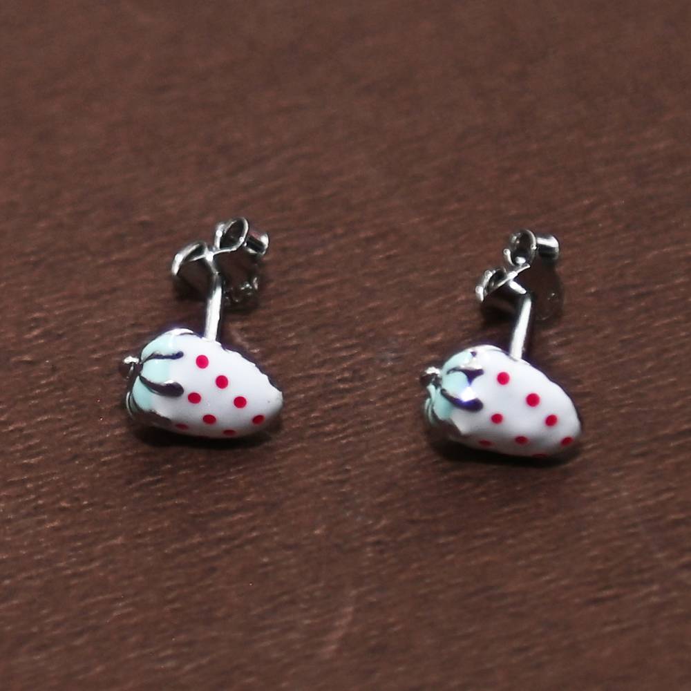 925 Pure Silver Strawberry Inspired Stud Earrings : TWP1292