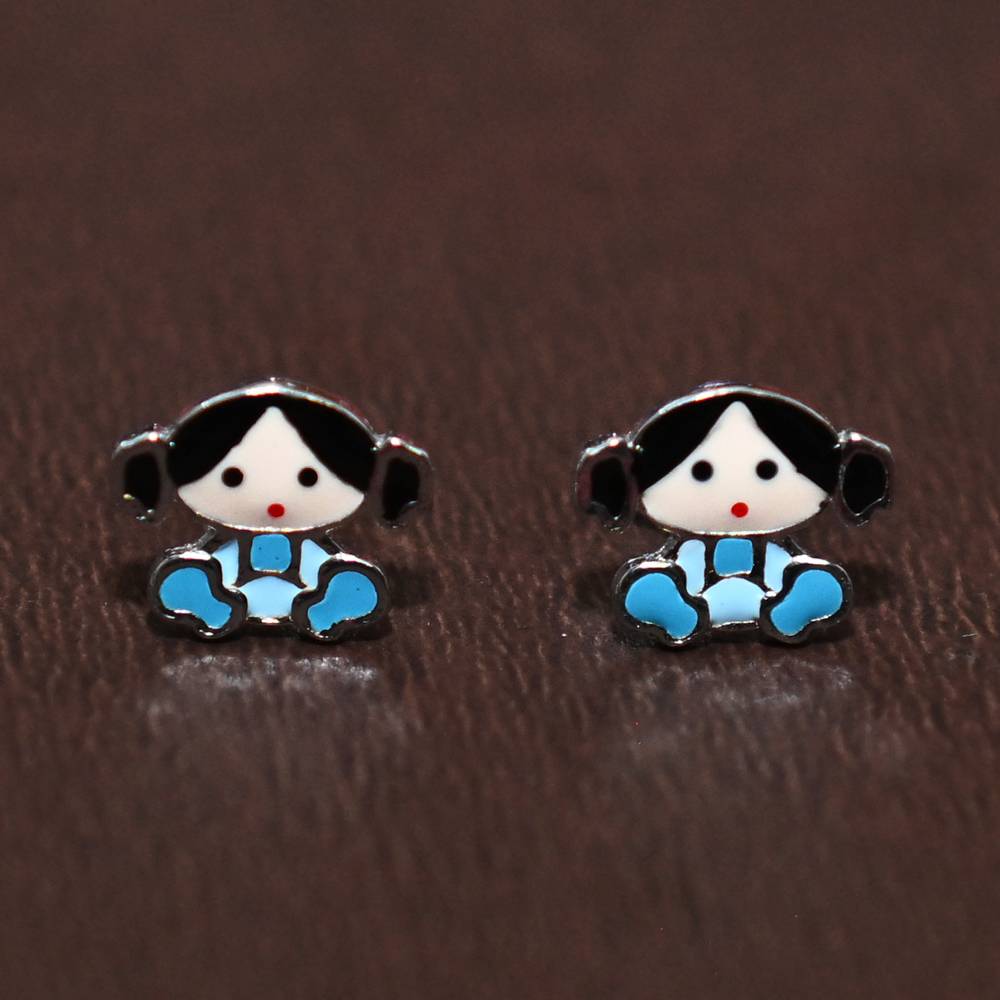 925 Pure Silver Doll Inspired Stud Earrings : TWP1290