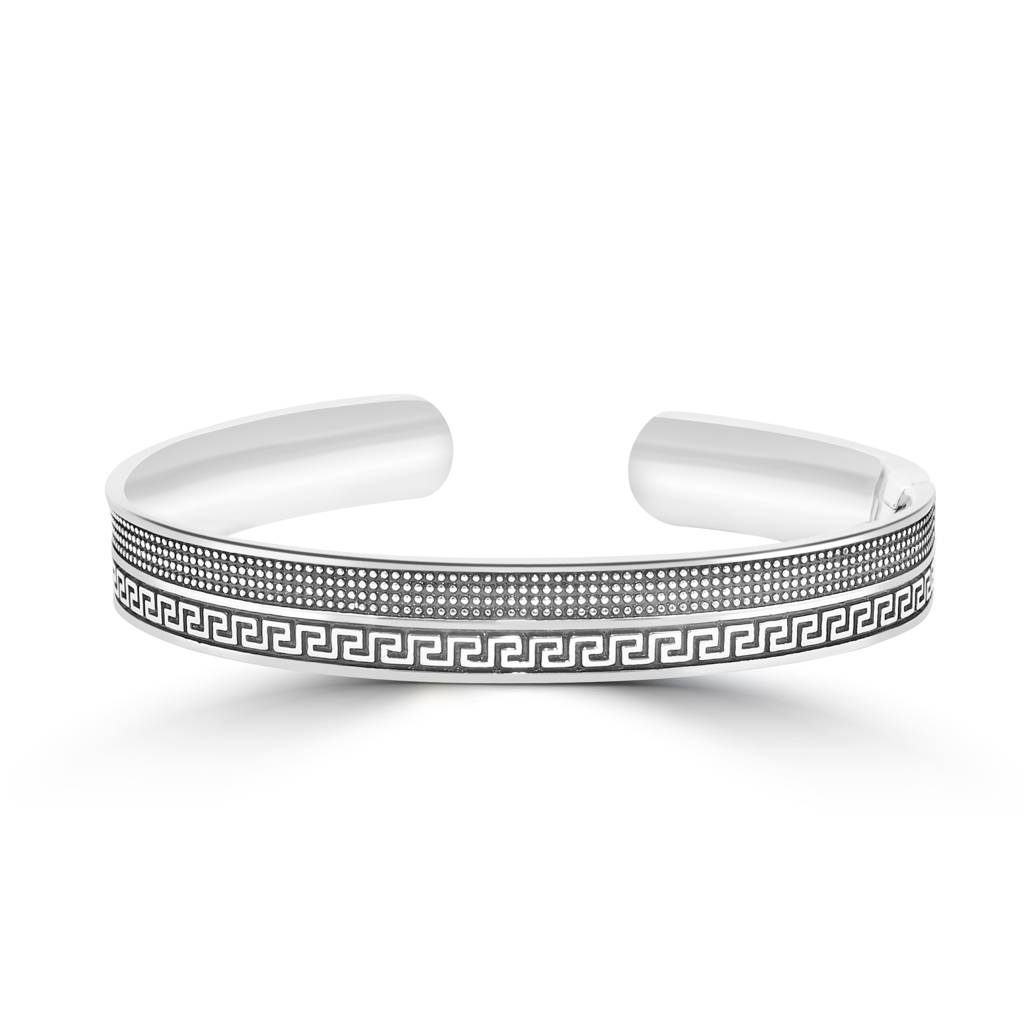 925 Pure Silver Classic Men'S Cuff Bracelet : BR1074