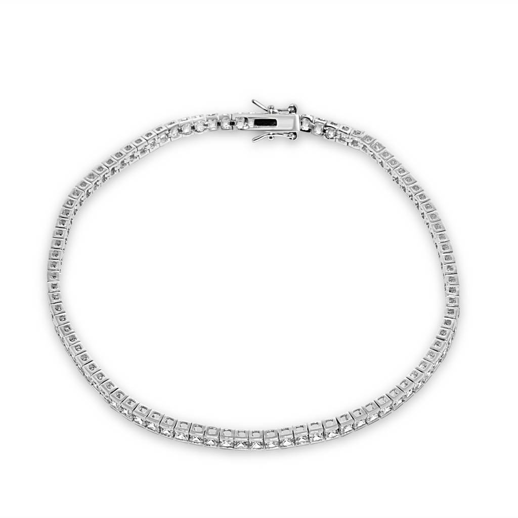 925 Pure Silver Tennis Anklet : AK1015