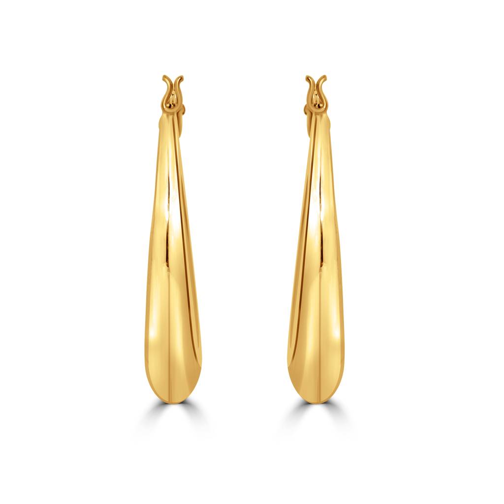 925 Sterling Silver Golden Circular Hoops Earrings : TWP1224