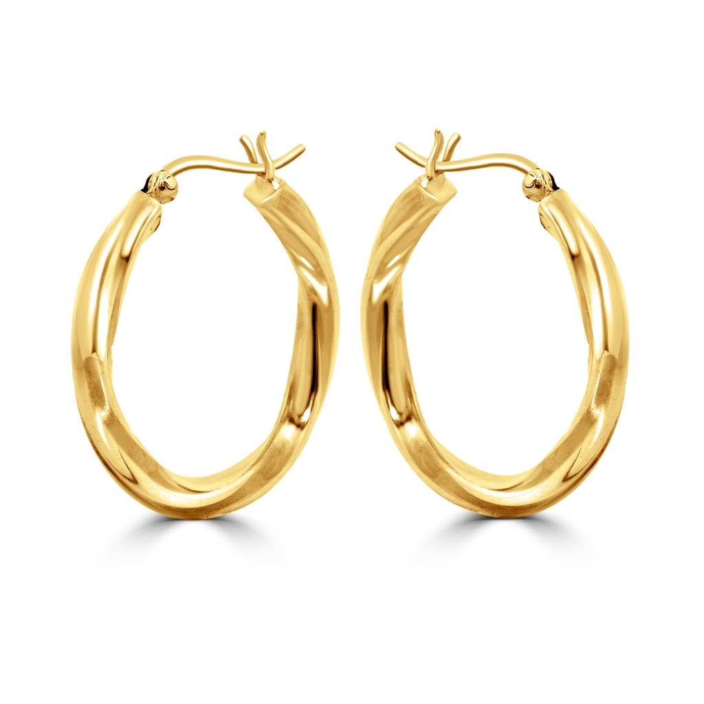 925 Sterling Silver Gold Plated Hoop Earrings For Women : TWP1231