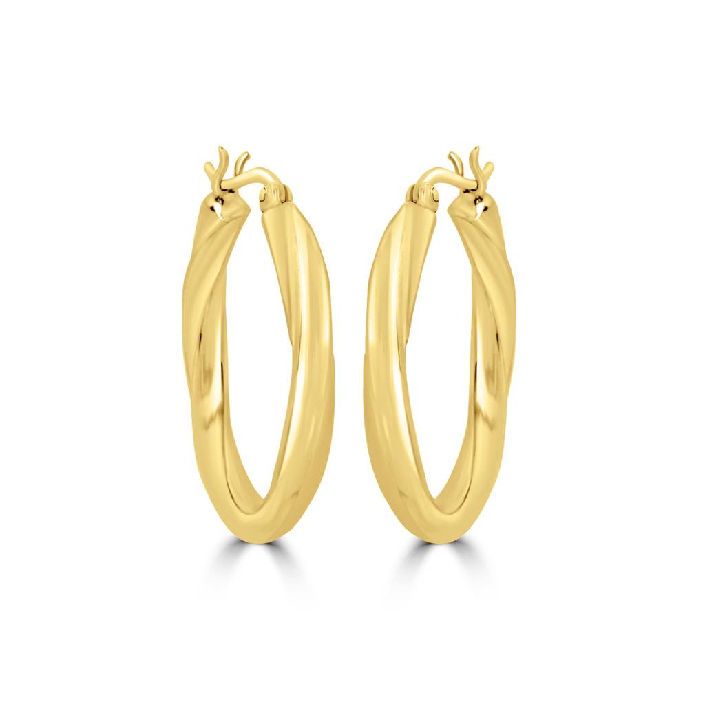 925 Sterling Silver Gold Plated Hoop Earrings For Women : TWP1231