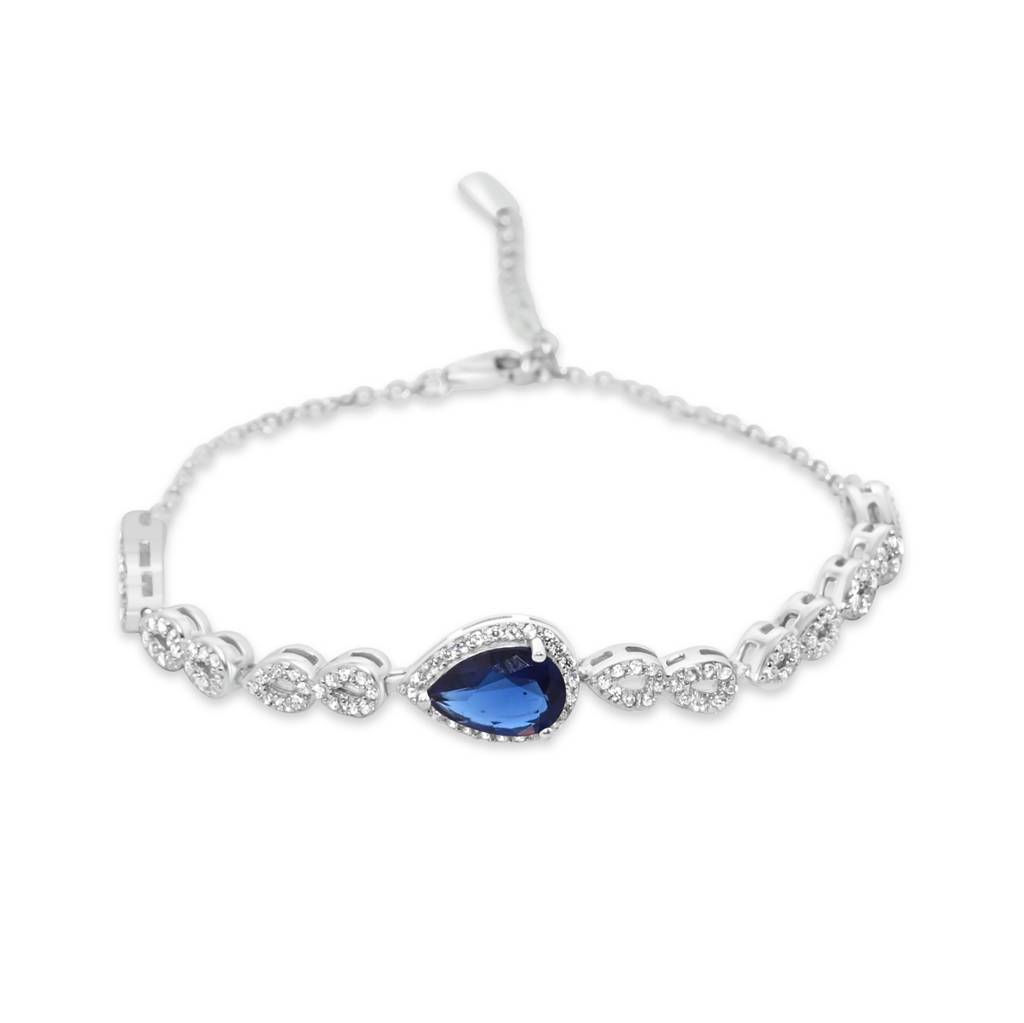 Polki Diamond Three-stone Bolo Bracelet Adjustable Rhodium on Silver
