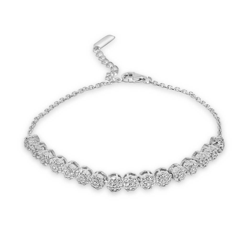 925 Pure Silver Trendy Tennis Bracelet : BR1062