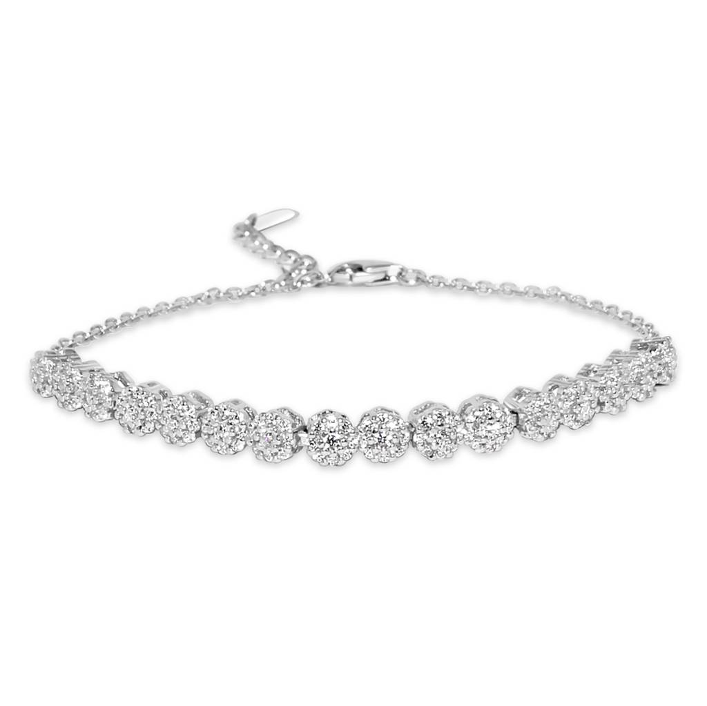 925 Pure Silver Trendy Tennis Bracelet : BR1062