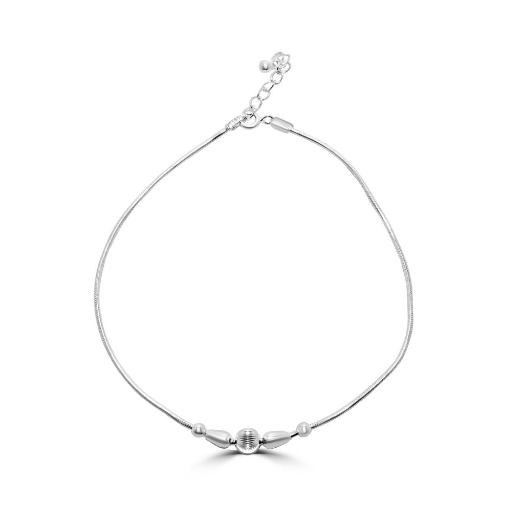 925 Sterling Silver Traditional Style Anklet For Women : AK1018