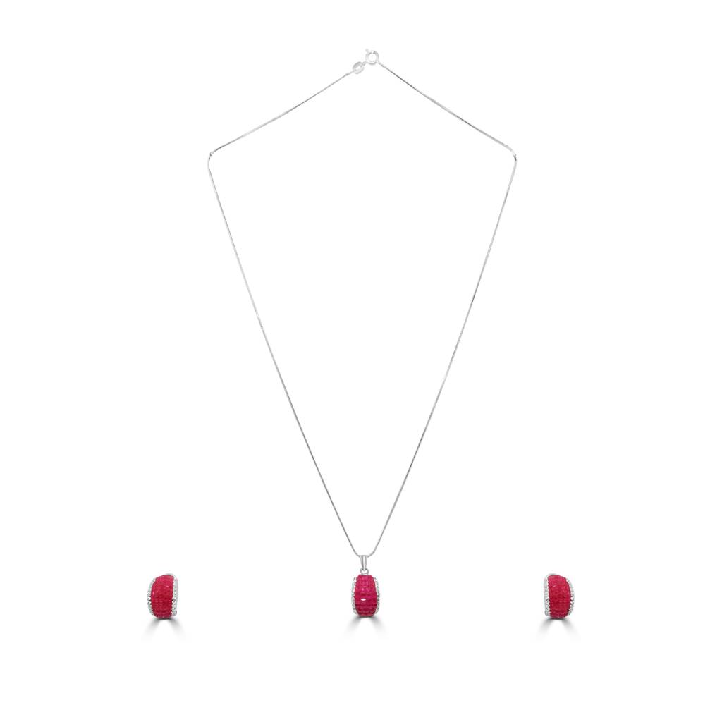 925 Pure Silver Charming Chain Pendant Set : CPS1005