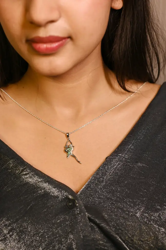 Silver Dancing Ballerina Necklace : KN033