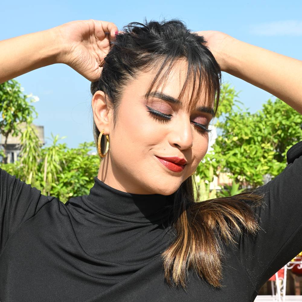 925 Pure Silver Gold Plated Oval Hoop Earrings | Golden Hoops With Earlobe : TWP1213