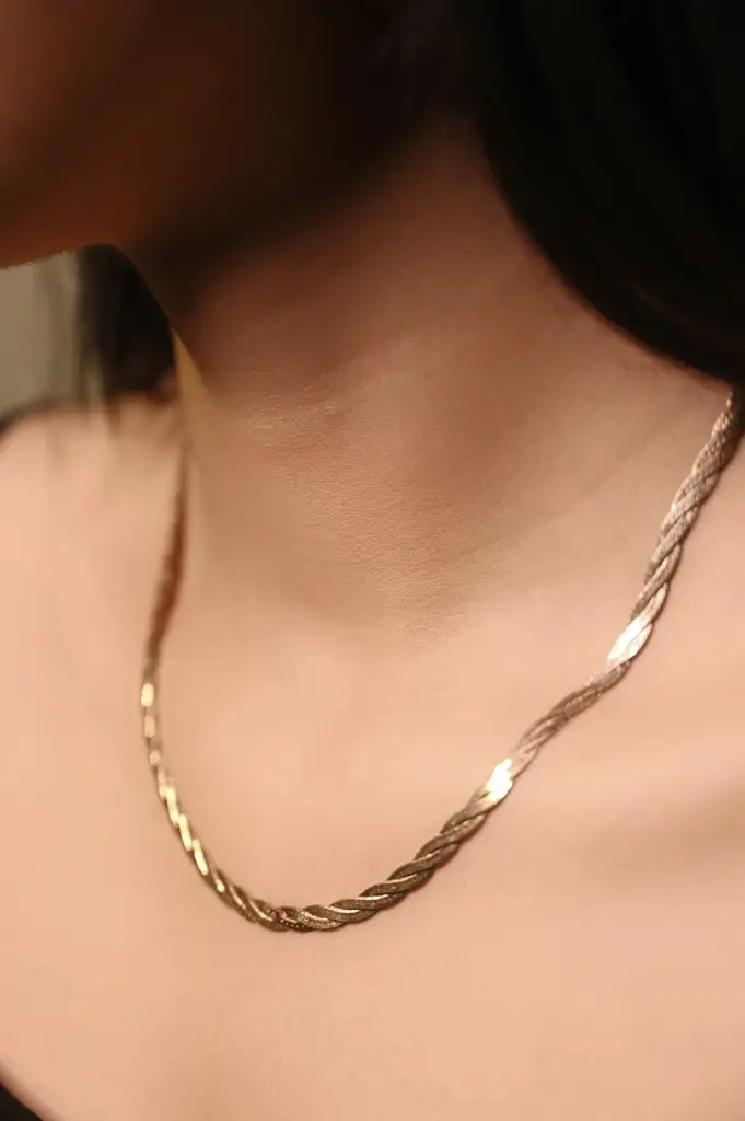 Rose Gold Twisted Chain Necklace : KN012