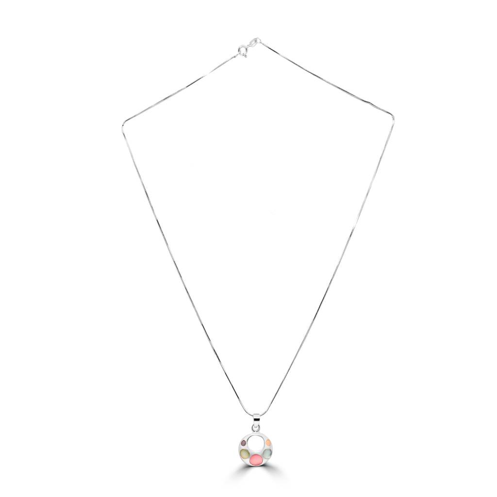 925 Pure Silver Enamel Chain Pendant : CP1025