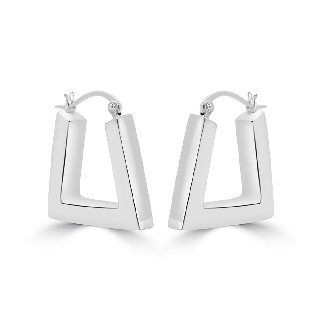 925 Pure Silver Chunky Hoop Earrings : TWP1241