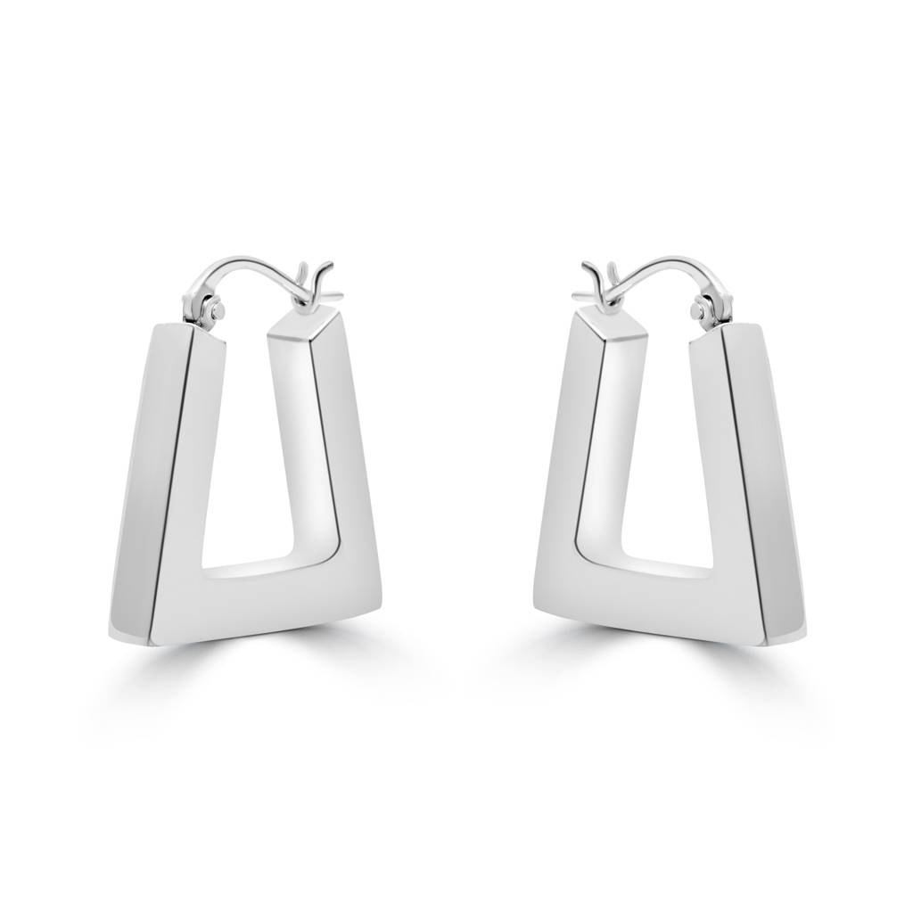 925 Pure Silver Chunky Hoop Earrings : TWP1241