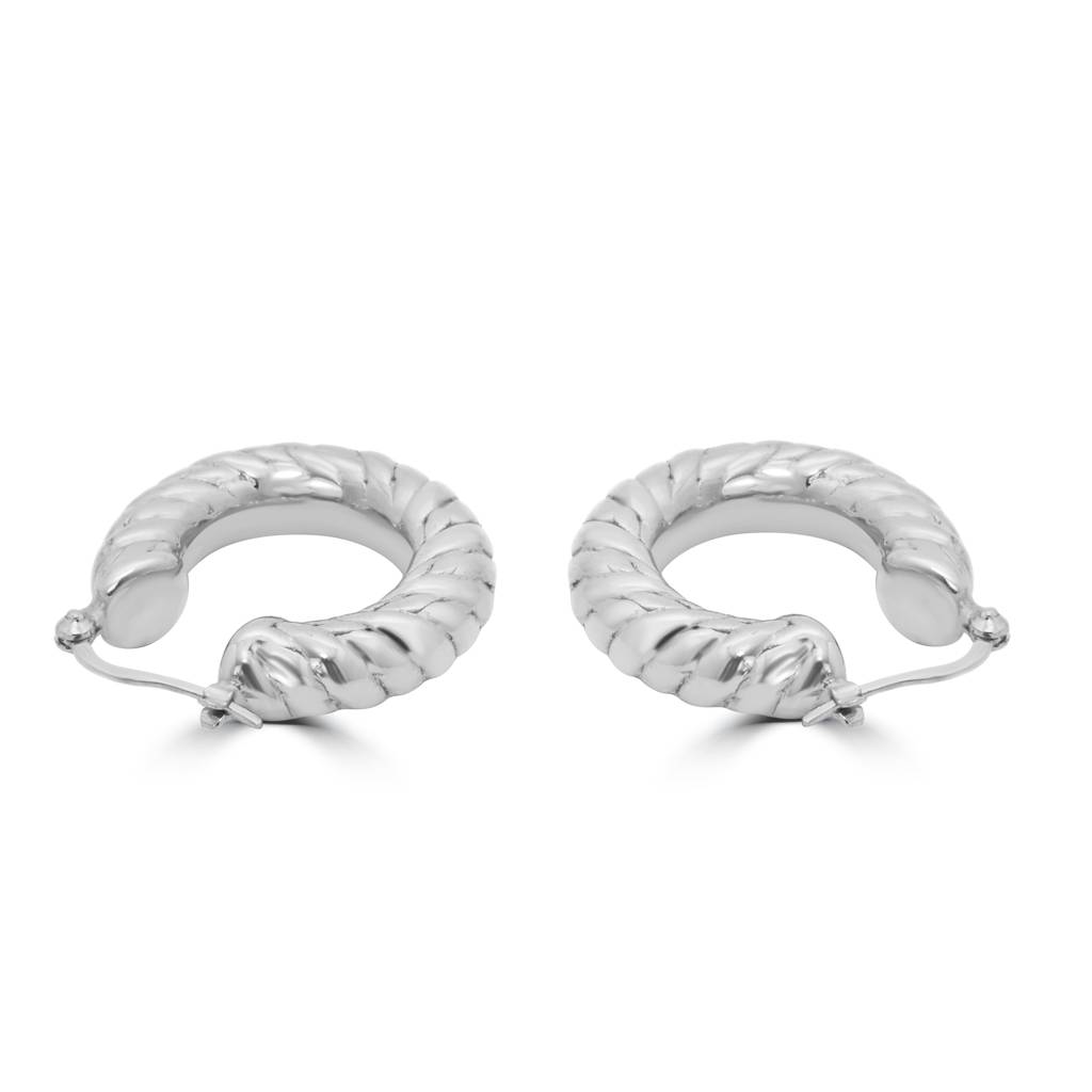 Refined Sterling Silver Hoop Earrings With A Shiny Finish For Ultimate Elegance : TWP1246