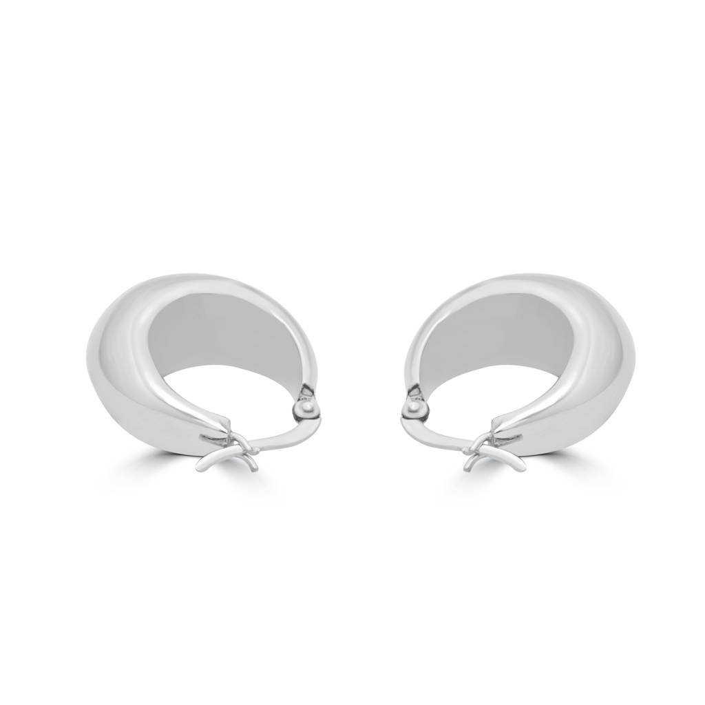 Sleek And Versatile Sterling Silver Hoop Earrings Perfect For Day-To-Night Wear : TWP1245