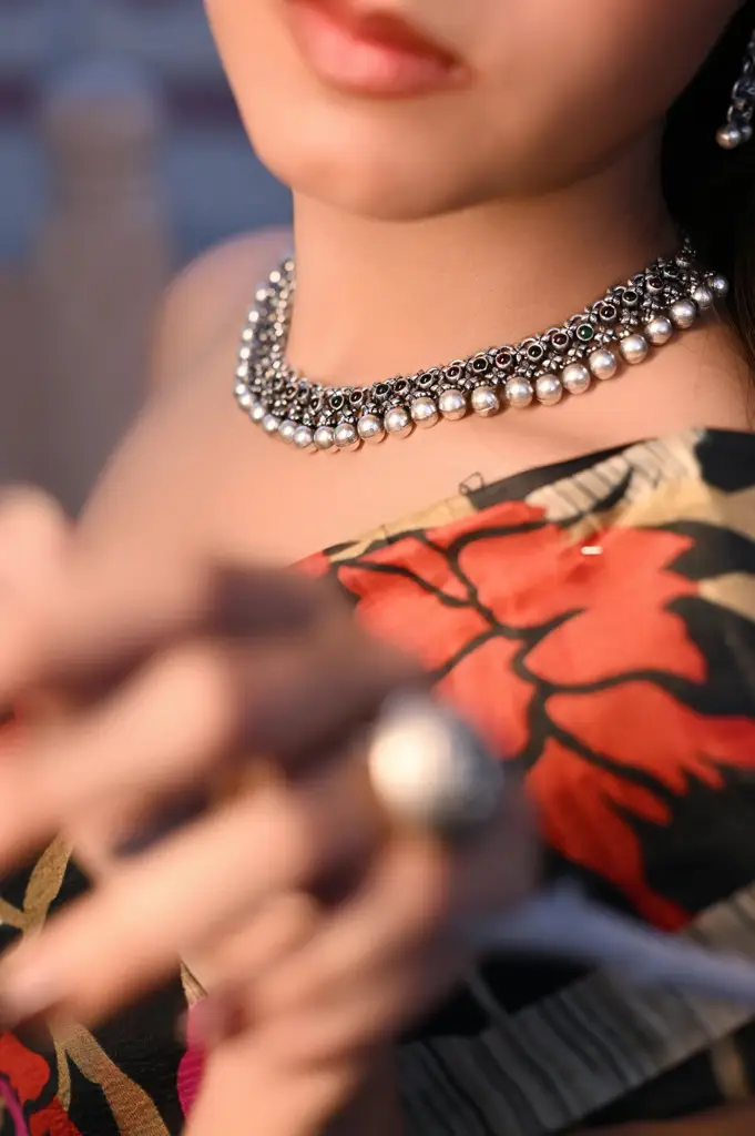 Virasat Jadau Multicolour Ball Statement Choker Set : KN044