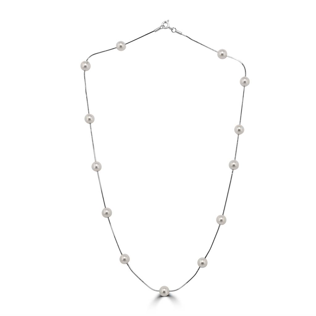 Elegant 925 Sterling Silver Pearl Necklace For A Luxurious And Refined Jewelry Statement : NL1061