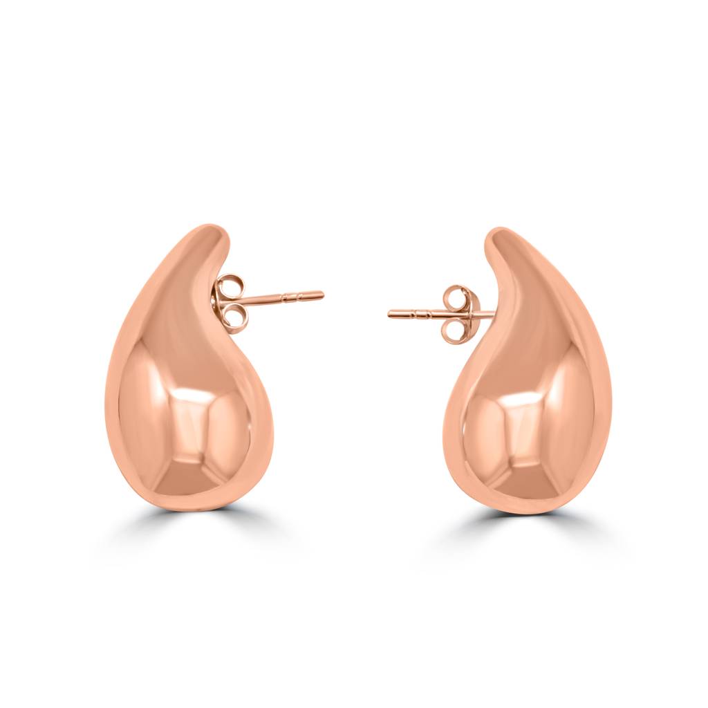 Sophisticated Sterling Silver Rose Gold Plated Drop Earrings For Timeless Elegance And Style : TWP1248