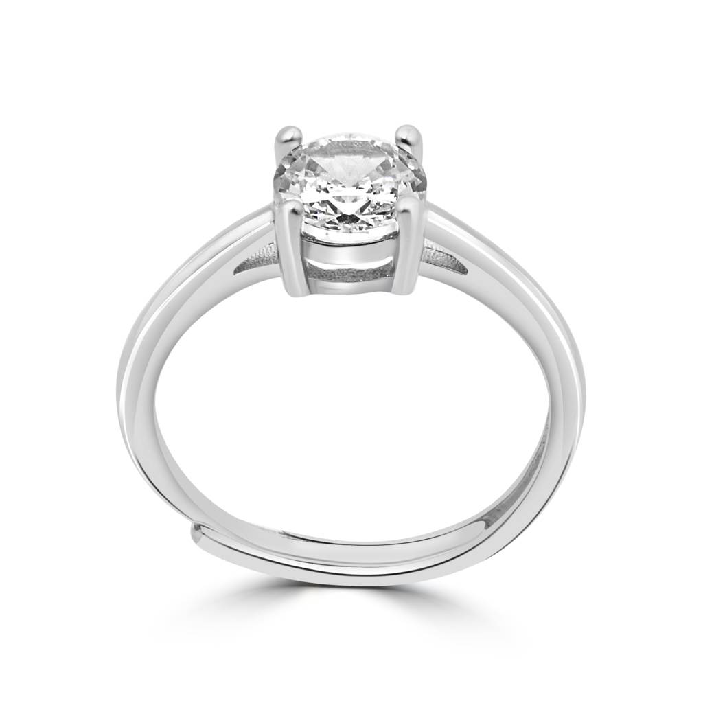 Sophisticated 925 Sterling Silver Bold Ring With Sparkling Zircon Stones For Maximum Impact : LR1208