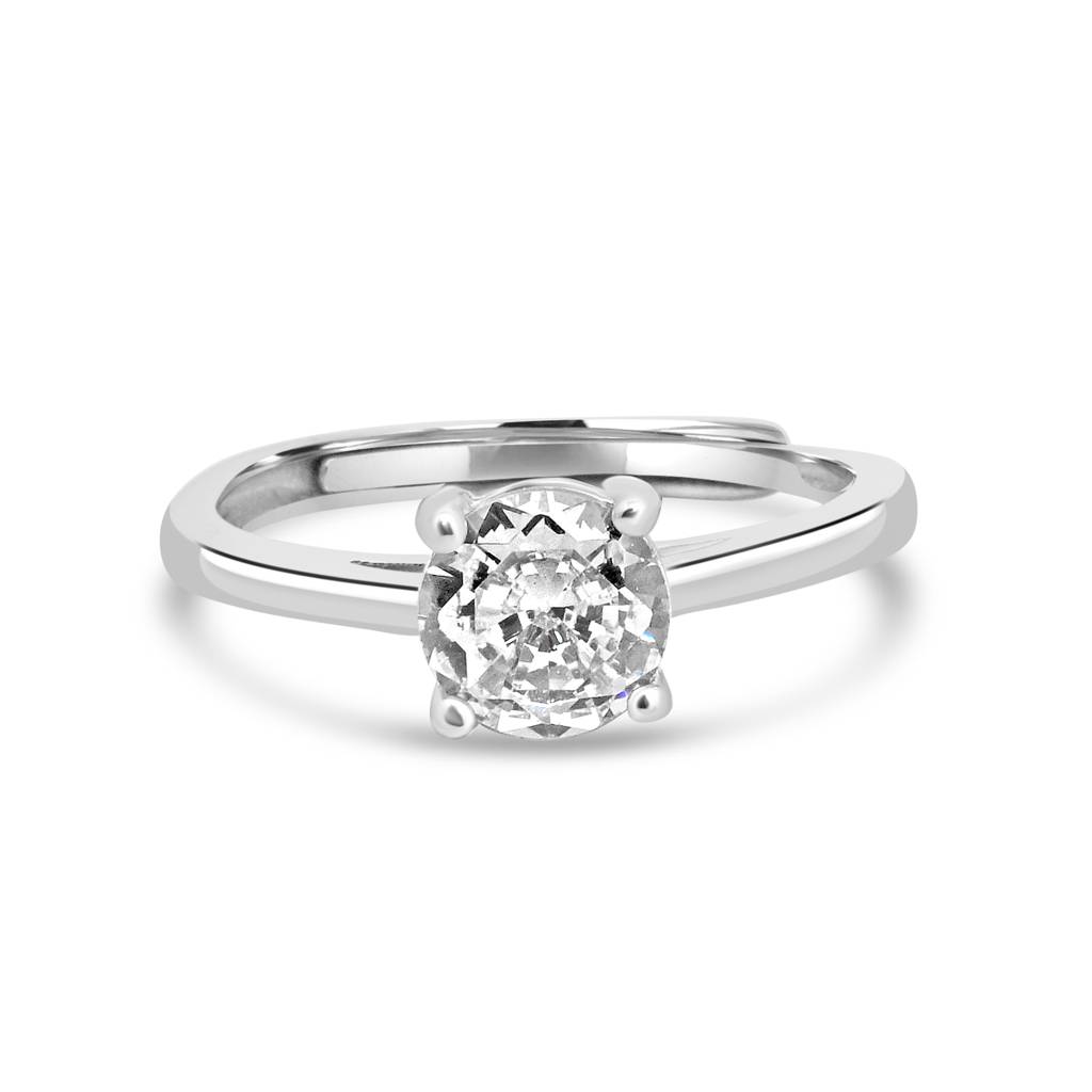 Sophisticated 925 Sterling Silver Bold Ring With Sparkling Zircon Stones For Maximum Impact : LR1208