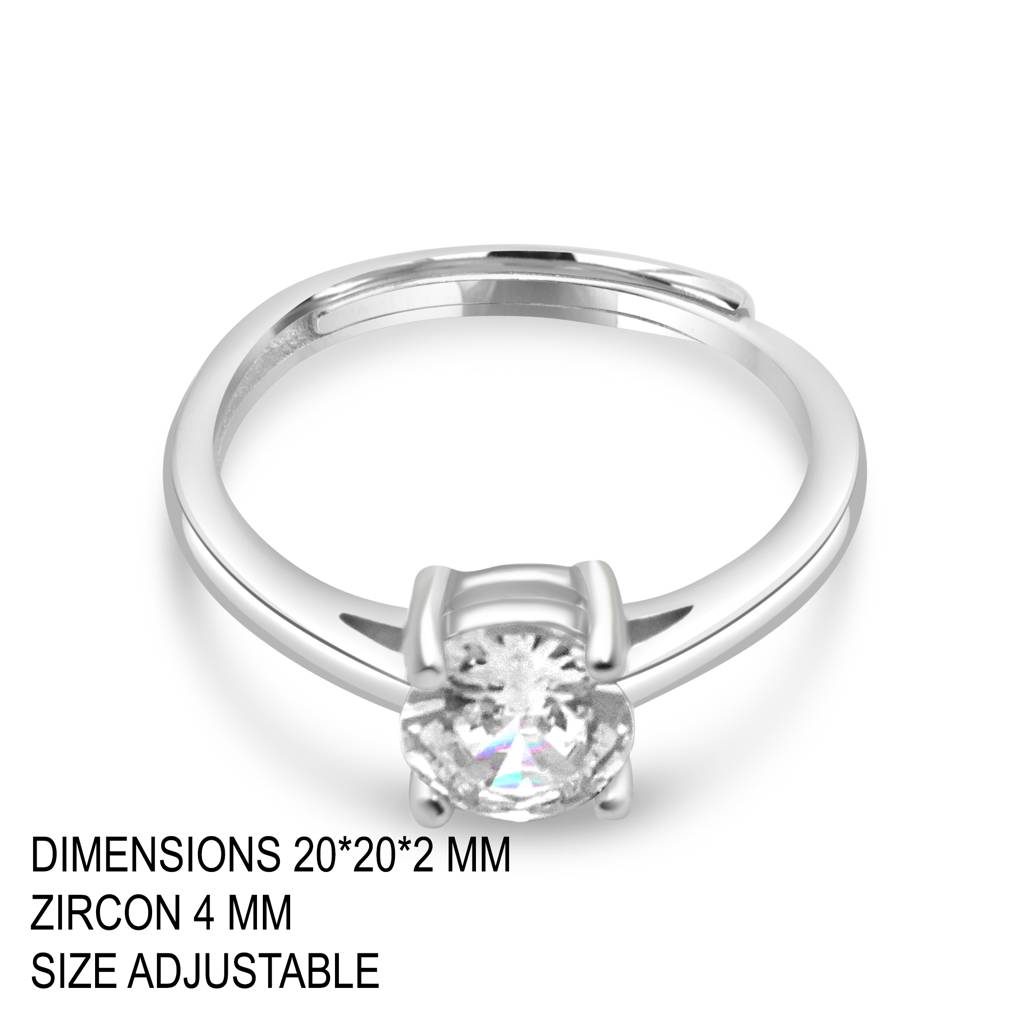 Sophisticated 925 Sterling Silver Bold Ring With Sparkling Zircon Stones For Maximum Impact : LR1208
