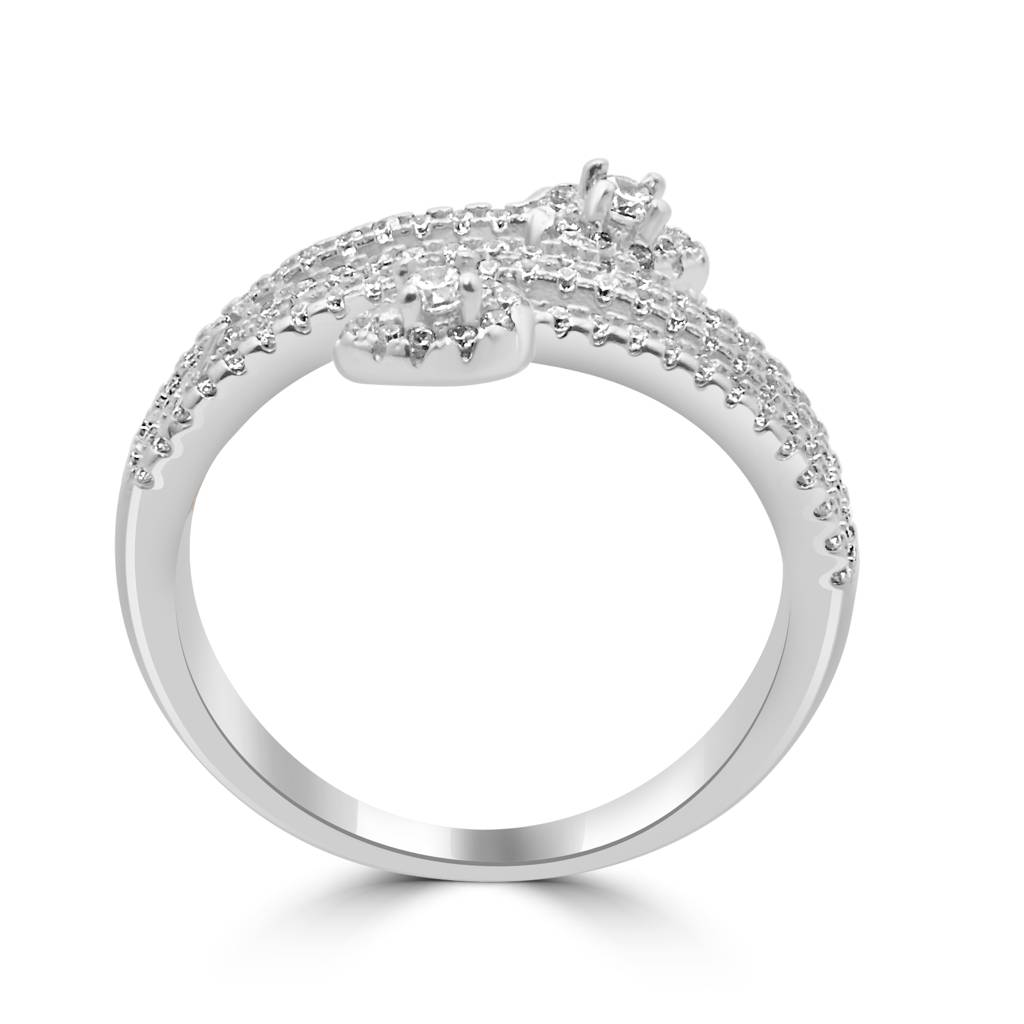 925 Sterling Silver Statement Ring With Luxurious Zircon Stones For A Bold, Glamorous Look : LR1229