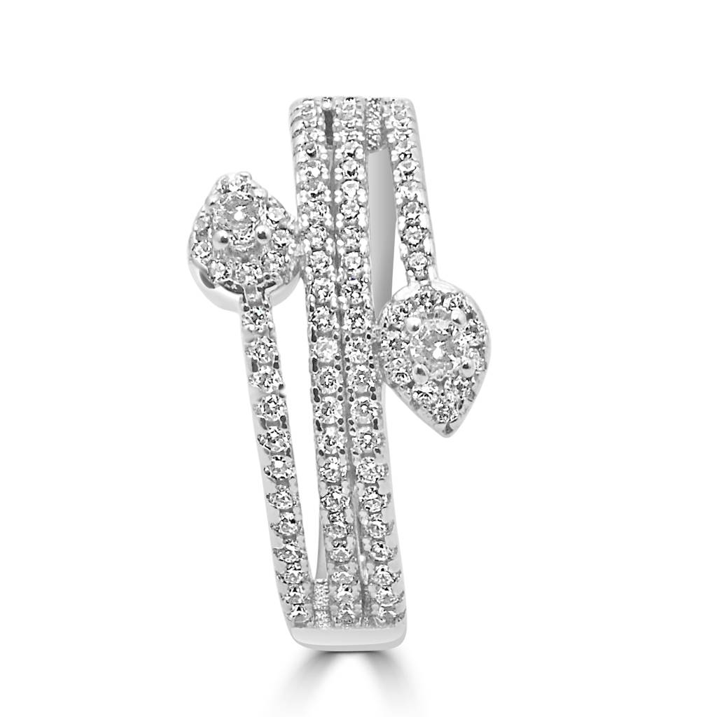 925 Sterling Silver Statement Ring With Luxurious Zircon Stones For A Bold, Glamorous Look : LR1229