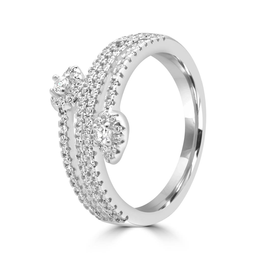 925 Sterling Silver Statement Ring With Luxurious Zircon Stones For A Bold, Glamorous Look : LR1229