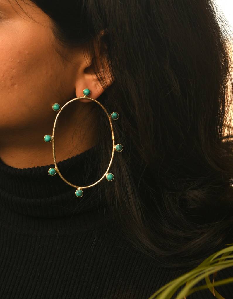 Turquoise Hoops : GRE33