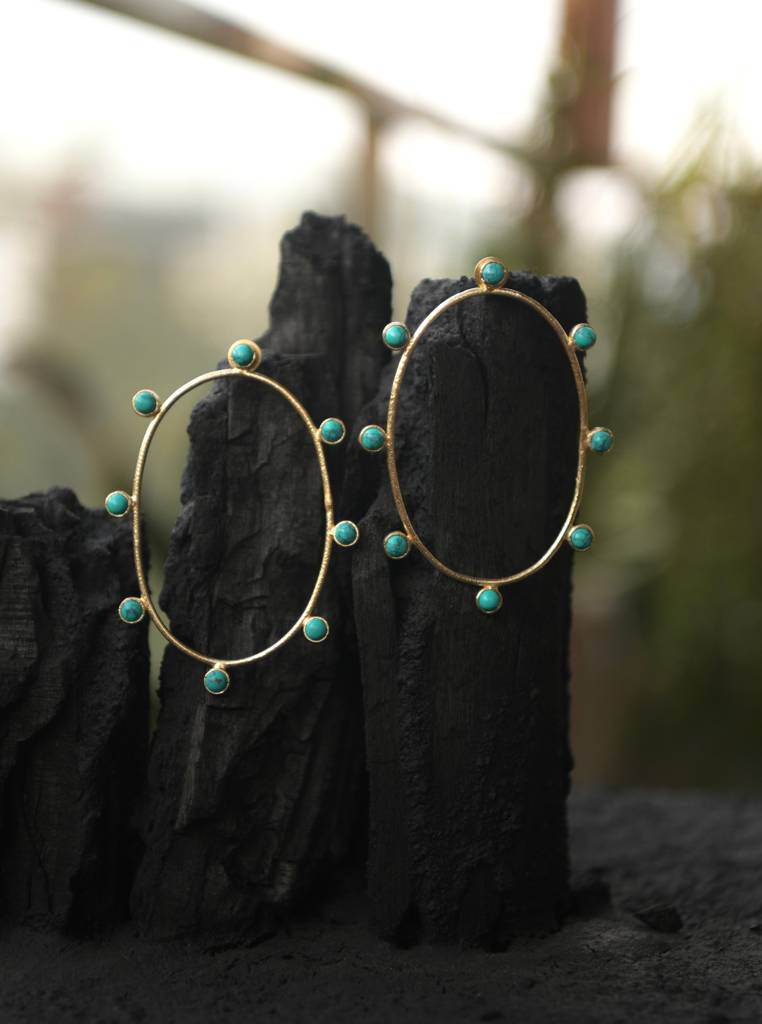 Turquoise Hoops : GRE33