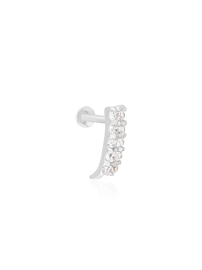 Linear Gleam Silver Nose Pin : DSNP2359