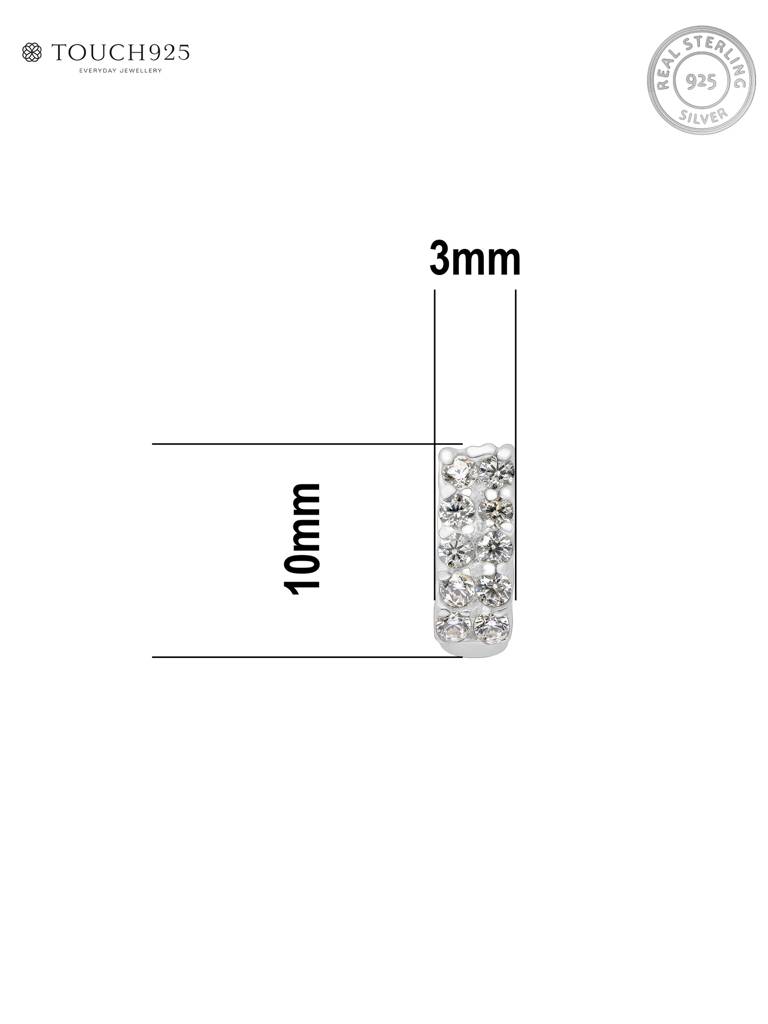 Linear Gleam Silver Nose Pin : DSNP2359