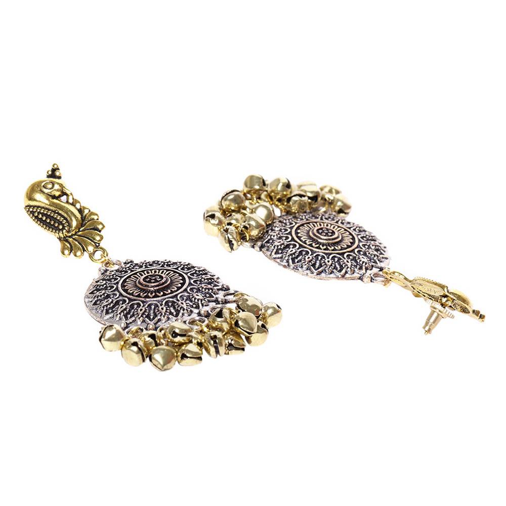 Firoza Oxidized Dual Toned Chakra Earrings : DUALTONEEARR809