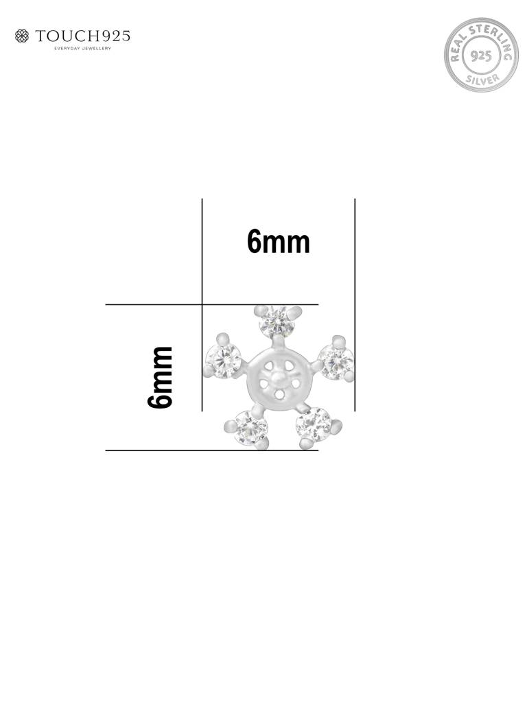 Floral Orbit Silver Nose Pin : DUNP2439