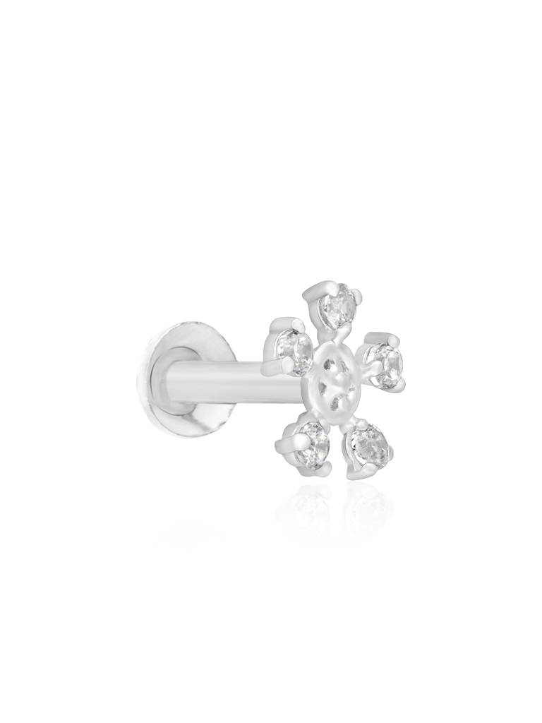 Floral Orbit Silver Nose Pin : DUNP2439