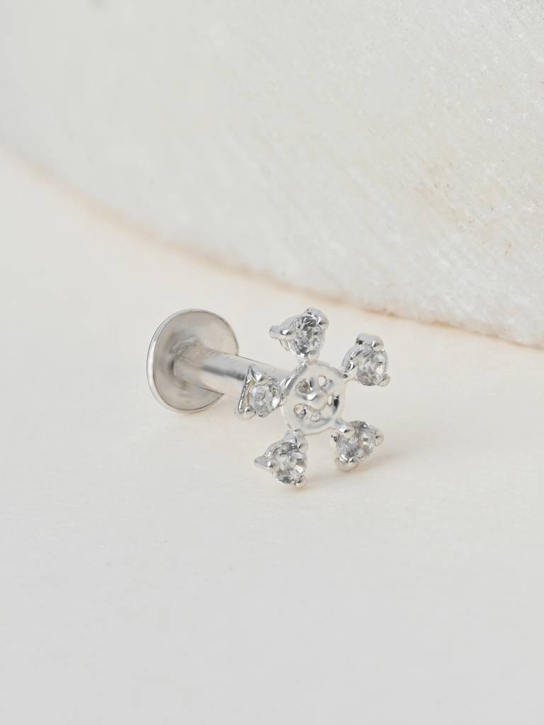 Floral Orbit Silver Nose Pin : DUNP2439