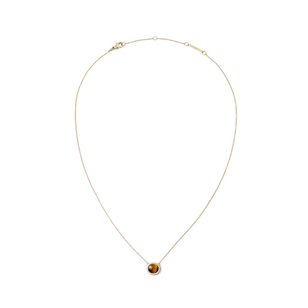 Daniel Wellington Audrey Tiger Eye Gold Metal Necklace For Women : DW00401445