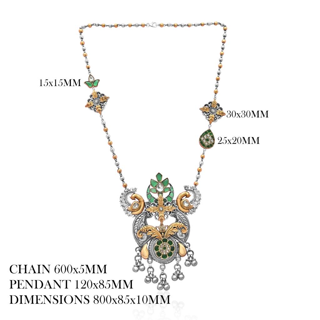 925 Pure Sterling Antique Silver Peacock Pattern Of Necklace | : NL1042