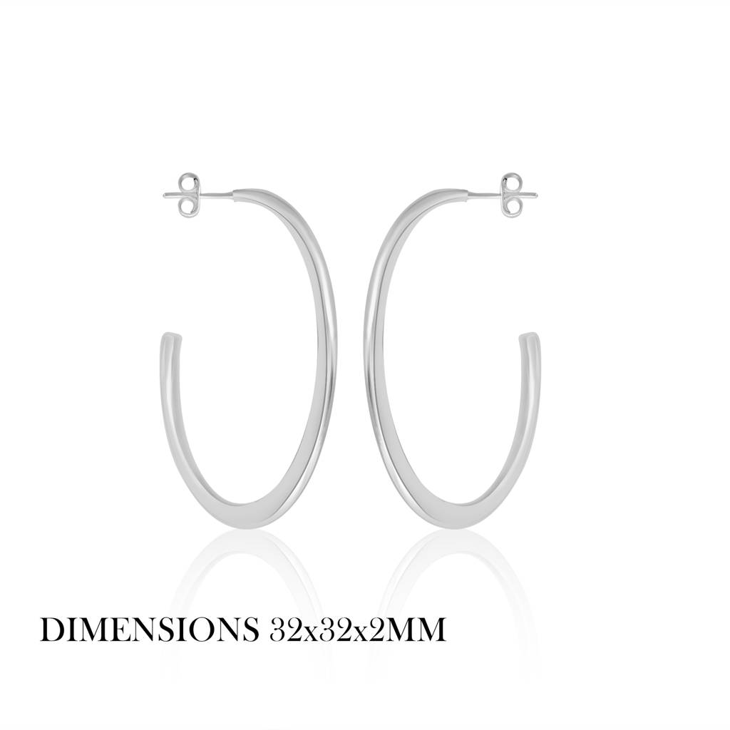 Lustrous Sterling Silver Hoop Earrings Designed To Add Grace And Glamour To Any Outfit : TWP1260