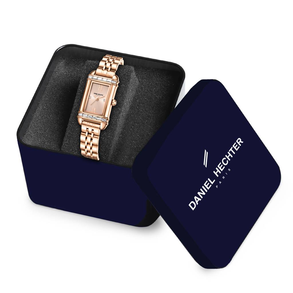 Daniel Hechter Paris Louvre Collection Square Dial Watch For Women With Roman Indices And Stainless Steel Strap-D : DHW2006-33