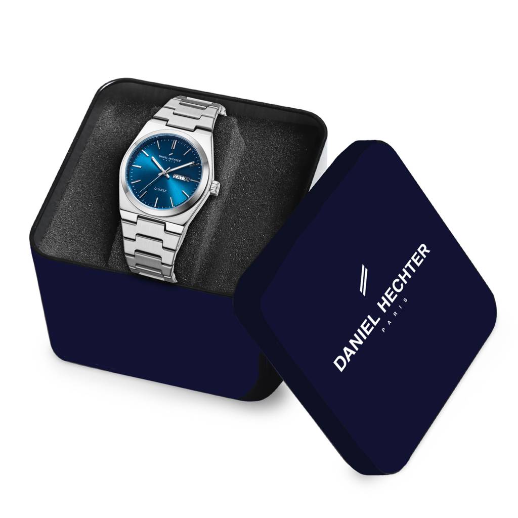 Daniel Hechter Paris Avenue Hoche Collection Modern Analog Watch For Men With Round Dial And Stainless Steel Band : DHM1004-33